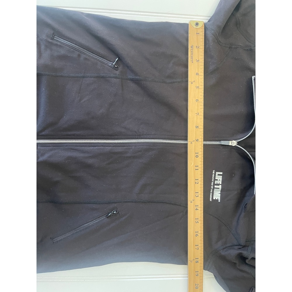 NWT Life Time Athleticwear Womens Black Full Zip Track Jacket Thumbholes Medium - Picture 5 of 8